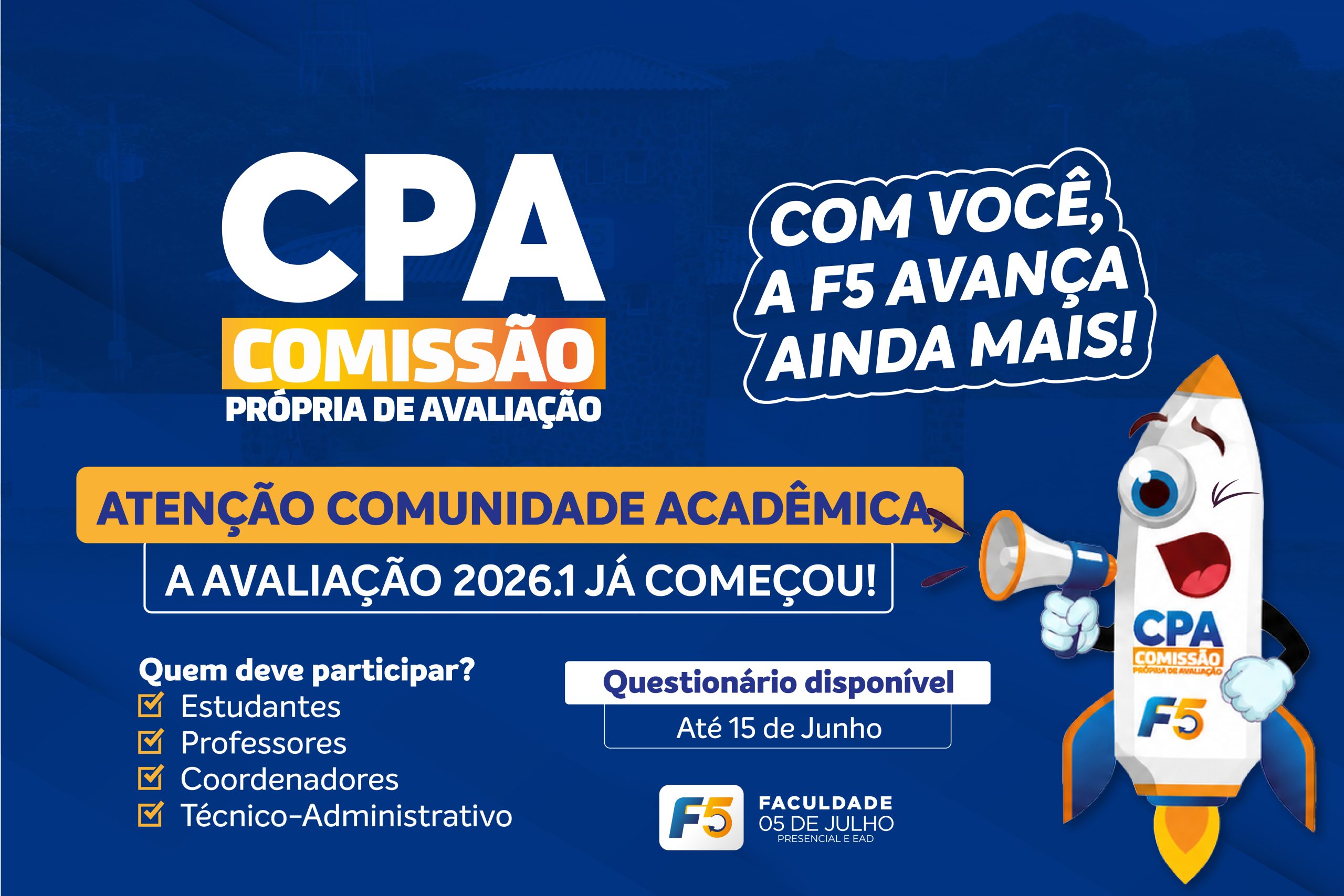 F5 inicia período de Avaliação Institucional da CPA 2026.1