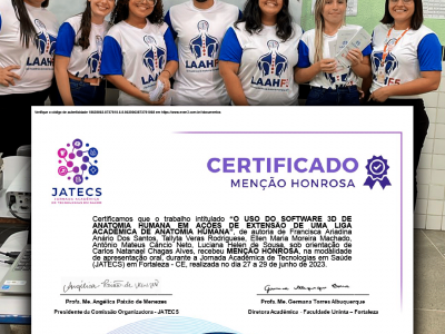 LAAHF5 ganha menção honrosa na JATECS 2023, em Fortaleza