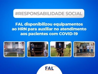Responsabilidade Social: FAL disponibiliza equipamentos para atendimento aos pacientes com Covid-19 no Hospital Regional de Sobral (HRN)